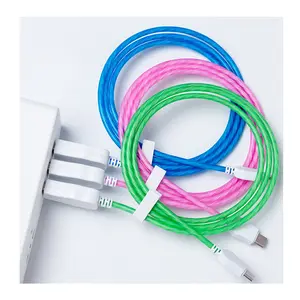 HOT!!mobile phone flowing light flash led charging cable