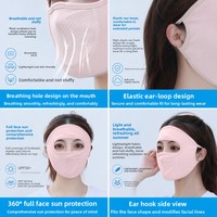 Masque facial anti-UV d'été UPF50+, cache-cou intégral respirant en maille pour le cyclisme, la moto, la course à pied et les activités de plein air