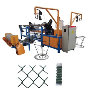 Automatic PVC coated diamond mesh making machine chain link fence machine for Romania