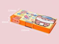 Étui à crayons en PVC imperméable à double face, grande capacité, fermeture magnétique, couleur personnalisée, école, motif licorne de dessin animé