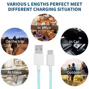 3ft 6ft 3A sạc nhanh Hợp kim nhôm nylon bện thông minh bảo vệ loại C sạc nhanh dữ liệu Cáp USB cho Samsung <span class=keywords><strong>Huawei</strong></span> - Product Image 6