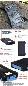 Tùy chỉnh năng lượng mặt trời ngân hàng điện kép USB ngân hàng điện 20000mAh không thấm nước Battery Charger ngân hàng điện cầm tay panel năng lượng mặt trời với LED ánh sáng - Product Image 3