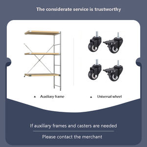 Étagère de rangement multifonctionnelle en bois et en acier pour four à micro-ondes, étagères réglables, panier à légumes et à fruits de cuisine, chariot d'îlot de cuisine - Product Image 2