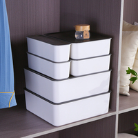 Boîte de rangement rectangulaire en plastique avec compartiments divisés pour sous-vêtements, chaussettes, organisation de la maison, organisateur de tiroir de placard