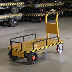 Chariot de transport électrique à plateforme <span class=keywords><strong>4</strong></span> roues, chariot à batterie 1 tonne, chariot à plateau électrique, support OEM - Product Image 1
