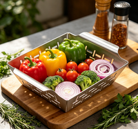 Accessoires de barbecue robustes Panier de gril de barbecue Panier de cuisson de légumes en acier inoxydable