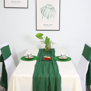 Chemin <span class=keywords><strong>de</strong></span> table en <span class=keywords><strong>gaze</strong></span> avec bord <span class=keywords><strong>de</strong></span> couture pour la décoration <span class=keywords><strong>de</strong></span> fête <span class=keywords><strong>de</strong></span> mariage, décoration <span class=keywords><strong>de</strong></span> mariage - Product Image 2