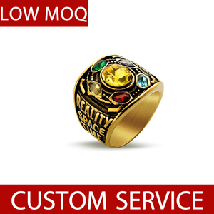 カスタムパーソナライズ調整可能ファッションヒップホップアニメヴィンテージステンレス鋼メンズレディースボーイズガールズジュエリースーパーヒーローリング - Product Image 1