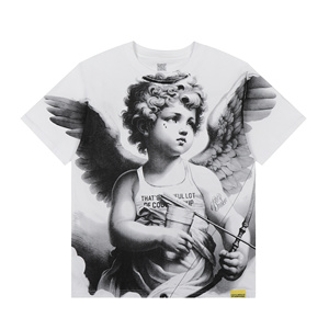 T-shirt d'été personnalisé pour <span class=keywords><strong>homme</strong></span>, 100% coton, anti-boulochage, tricoté, style Hip Hop Streetwear, à manches courtes, motif COUGH SYRUP Cupid <span class=keywords><strong>Tattoo</strong></span> - Product Image 6