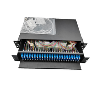Panel Patch Fiber Optik FDF-19-2U 48 Port SC LC FC Tipe Geser 2U FIBER OPTIC ODF Optical Drawer Splice Tray LWL Breakout Box
