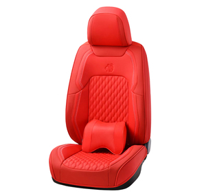 Protecteur de siège de <span class=keywords><strong>voiture</strong></span> de luxe personnalisé Noir et rouge Ensemble complet universel en cuir PU - Product Image 3