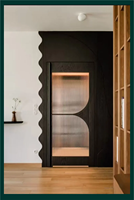 Porte coulissante contemporaine en bois massif, finition grain de bois couleur personnalisée pour usage résidentiel et commercial