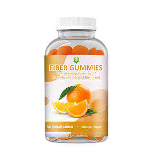 Gomitas de fibra de suplemento nutricional de etiqueta personalizada sabor Naranja salud digestiva caramelo de goma sin azúcar añadido 120 gomitas - Product Image 1