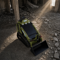 Mini-chargeuse compacte diesel pour démolition intérieure et rénovation de sous-sols, moteur 3 cylindres, chargeuse compacte, espacement de 230 mm