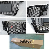 Grille de pare-chocs avant ALLWELL compatible avec Audi A4 B8, mise à niveau vers grille RS4, 2008-2012, ventilation de pare-chocs avant améliorée pour A4
