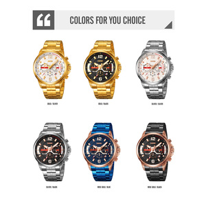 Reloj cronógrafo redondo para hombre, reloj de pulsera de lujo de acero inoxidable, reloj de cuarzo resistente al agua 30M - Product Image 3