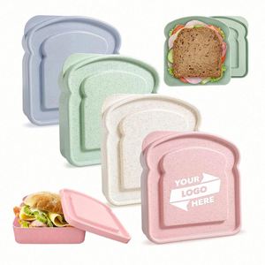 Custom Logo Reusable Bread Shaped Sandwich Lunch <b>Box</b> Food Container for Back to School Giveaways - Product Image 1