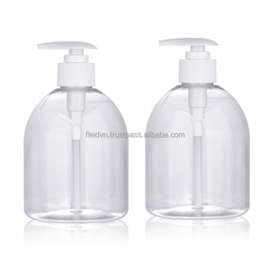 Bouteille de shampoing en plastique PE/PETG/PET avec étiquette moulée en place (IML), image enveloppante à 360°, pulvérisateur à pompe, scellage et impression de surface par gravure acide - Product Image 1