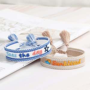 Soleil D'été Broderie Bracelet Sable Mer Plage Gland Tressé Corde Sunkissed Amitié Mode Chaîne Bracelets - Product Image 2