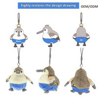 Fournisseur de porte-clés personnalisés, peluche d'oiseau, animal, ornement suspendu pour voiture, porte-clés en peluche personnalisé de 15 cm, pendentif multi-style, cordon