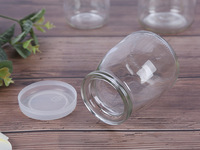 Bouteille de yaourt en verre écologique et recyclable 100ml 150ml 200ml, pot vide en verre pour dessert et pudding avec bouchon en plastique