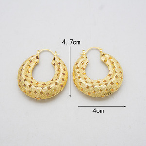 GDJWRI, pendiente hueco de aro de cobre africano de alta calidad, joyería, pendientes grandes chapados en oro, pendientes rellenos de oro <span class=keywords><strong>E635</strong></span> - Product Image 6