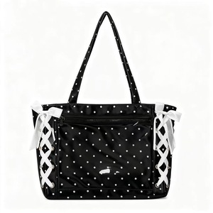 Bolsa de Compras PLAYMAX Personalizada de Gran Capacidad, Bolsa de Lona con Diseño de Puntos, Bolsa de Hombro Estilo Boston con Correa para el Hombro para Estudiantes - Product Image 4