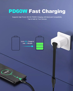 Câble de charge USB C 60W Type C Câble de charge plat à 90 degrés Port C Transfert de données haute vitesse Câble USB à angle droit <span class=keywords><strong>Court</strong></span> Plat - Product Image 3