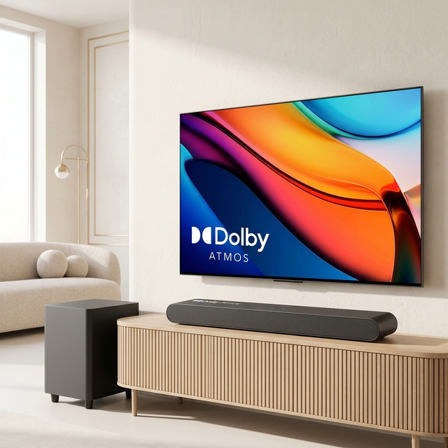 Compact Size Dolby Atmos 2.1CH BassMAX 280W Adjustable Bass  EARC BT 5.3 4K UHD Movie Home Theater System