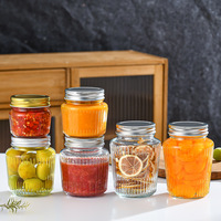Stoples Kaca Food Grade 5 oz 8 oz 12.7 oz 16 oz dengan Tutup Kedap Udara untuk Pasta, Saus, Acar, Selai, dan Bumbu