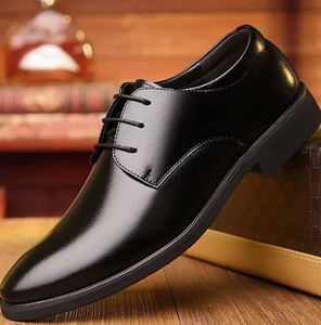 Zapatos Oxford de cuero negro para hombre, calzado formal de negocios con cordones, calzado de trabajo, primavera y otoño - Product Image 6