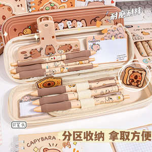 Nuevo Estuche para Lápices con Diseño de Capibara, Gran Capacidad, Plástico Resistente, para Uso Escolar y de Oficina - Product Image 4
