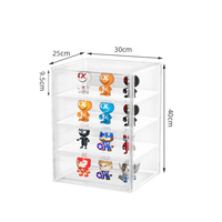 Armoire de rangement empilable en plastique, boîte transparente anti-poussière pour articles de bureau et décoration intérieure