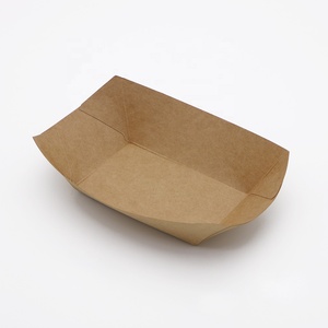 Récipient alimentaire jetable en gros, bac en papier Kraft pour aliments frits - Product Image 2