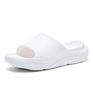 Sandales compensées en EVA pour hommes, blanches, antidérapantes, rehaussantes, respirantes, pour la plage, décontractées, avec semelle injectée - Product Image 5