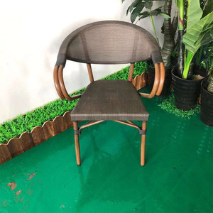 Silla de mimbre de bambú para terraza, conjunto de restaurante de ratán con brazos para jardín, patio, comedor, reposabrazos, cafetería, tienda de café - Product Image 1