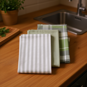 Paño de Cocina Kela Pasado, Paquete de 3, Diseño a Cuadros Verdes - Product Image 3