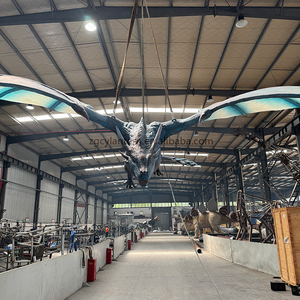 Rồng phương Tây chuyển động màu xanh thực tế với cánh vỗ-trang trí thu hút công viên chủ đề giả tưởng - Product Image 5