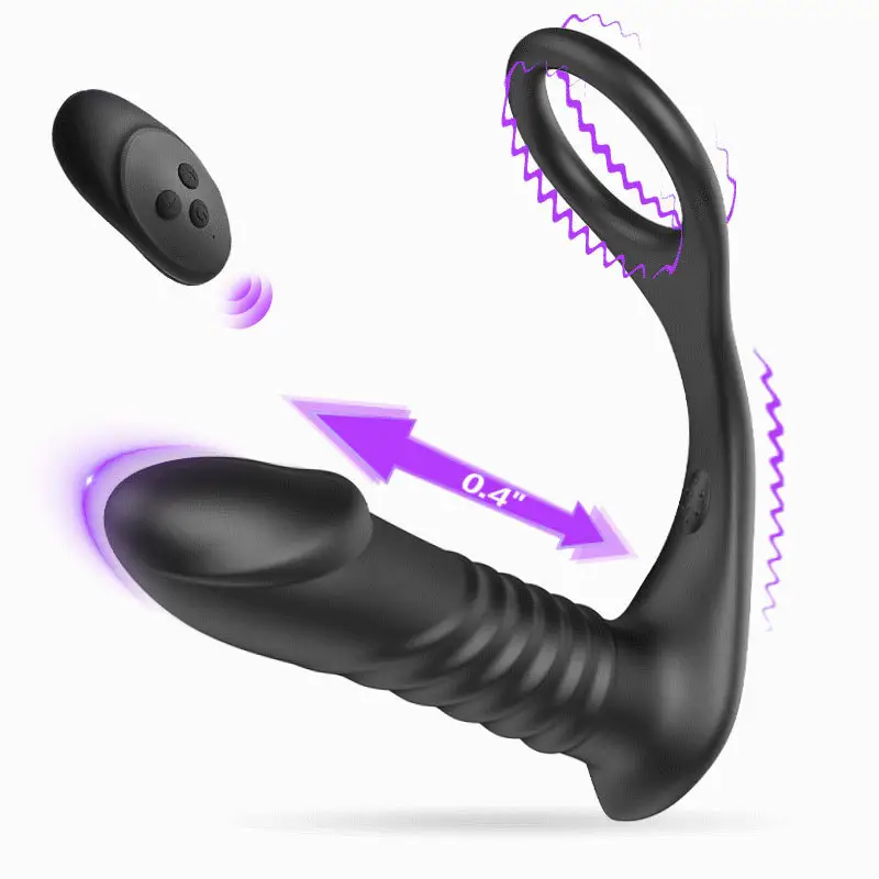 Nam tuyến tiền liệt massage Vibrator hậu môn cắm Silicone hậu môn mông cắm Vibrator kích thích mông trì hoãn Cock vòng đồ chơi cho nam giới