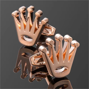 フレンチクラウン結婚式金メッキ真鍮カフリンクス男性用高級 - Product Image 4