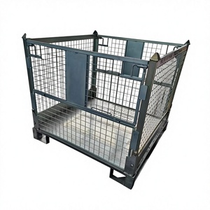 Cage de rangement professionnelle en treillis métallique empilable, haute capacité, certifiée ISO9001, pour entrepôt - Product Image 3
