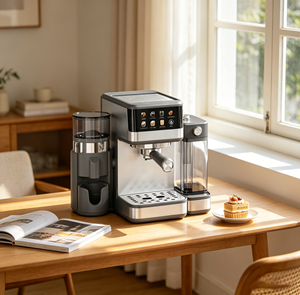 Nouvelle cafetière à expresso Abbo, pompe haute pression 20 bars, double filtre en acier inoxydable pour améliorer la qualité du café avec réservoir d'eau <span class=keywords><strong>et</strong></span> de lait - Product Image 5