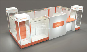 Đầy Đủ Tầm Nhìn Kính Trưng Bày Điện Thoại Di Động Trung Tâm Mua Sắm Kiosk Tùy Chỉnh Điện Thoại Di Động Showcase Hiển Thị Di Động Phụ Kiện - Product Image 2