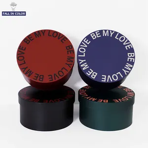 Fall In Color Wholesale BE MY LOVE Round Box For Flowers Packaging Gift Paper Boxes