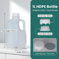 Bouteille en plastique HDPE avec poignée, vide, pour le stockage de liquides, réutilisable, pour jus, lait, miel, condiments, emballage