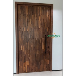 Portes extérieures les mieux classées Porte d'entrée de maison de villa moderne en bois pour portes d'entrée de maison - Product Image 2