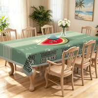 Nappe Imprimée Pastèque « Bonjour l'Été » en Polyester Imperméable – Idéale pour Décoration de Fête Estivale – Prix Usine – Offre Spéciale