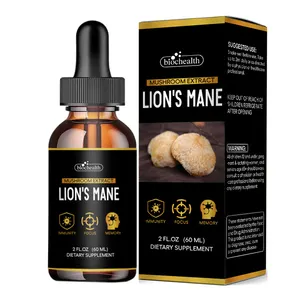 Biocaro Lion's Mane Drops Extracto de hongo líquido nootrópico Líquido Brain Booster Orgánico Lions Mane Mushroom Drops Suplemento