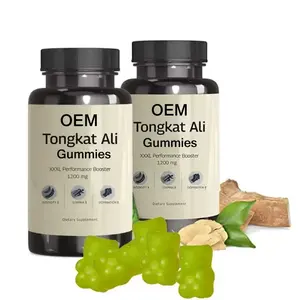 Extracto de Tongkat Ali Gummies Soporte energético para hombres y nutrición Resistencia Bear Hahal Vegan Gummies