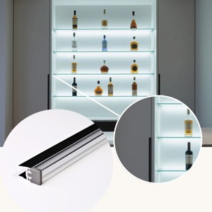Siêu mỏng 8mm kệ kính dẫn ánh sáng gắn nhôm hồ sơ cho tủ trưng bày đồ trang sức chiếu sáng - Product Image 1
